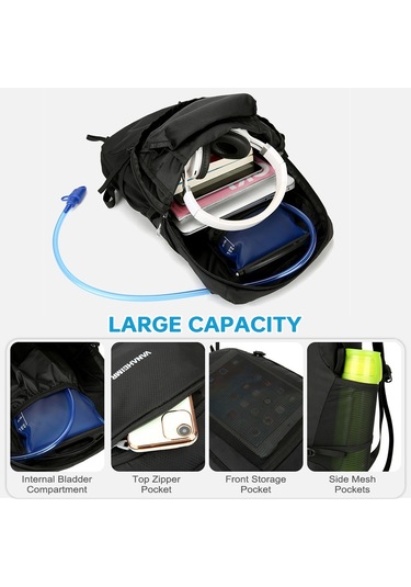 Vanaheımr-hafif Katlanabilir Sırt Çantası Suya Dayanıklı Paketlenebilir,siyah Siyah