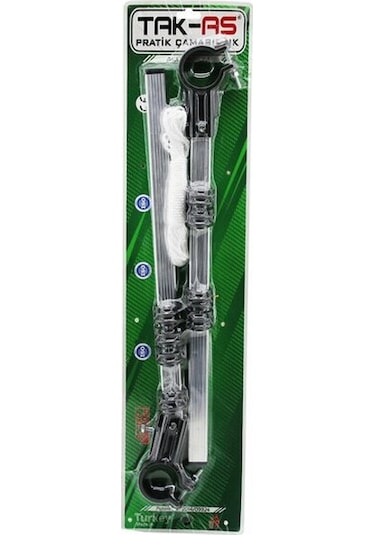 Plastik Kulplu Küpeşte Makaralı Katlanır Çamaşır Askısı 4741 Altın - Krom