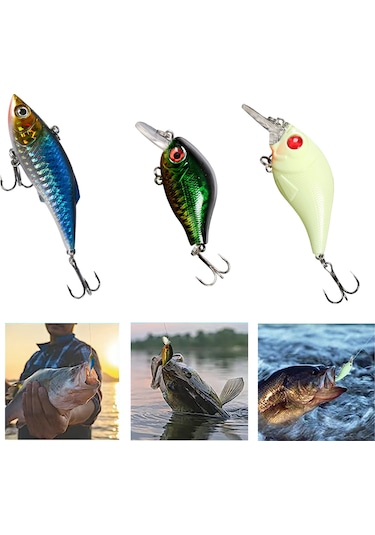 Yuntech01 94 Parça Tatlı Su Yem Seti - Metal Ve Plastik Malzeme, Noctilucent Hard Bait, Spoon Bait, Yumuşak Yemler İle Yem Kutusu