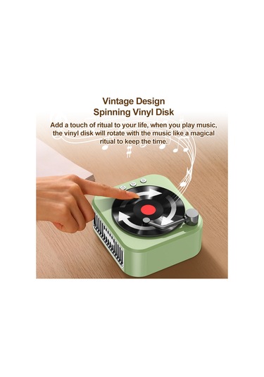 Springsun Taşınabilir Kablosuz Hoparlör Vintage Cd Kayıt Stili Bt5.3 Teknolojisi Hoparlörler Stereo Sahne Hifi Ses Aux Usb Flash Beyaz