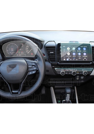 Honda City Uyumlu Navigasyon,5h Dijital Gösterge Ve Klima Üstü 9h Nano Ekran Koruyucu 3'lü Set