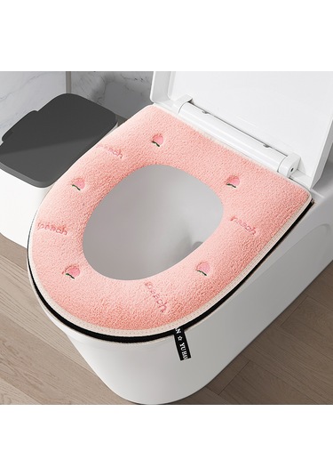 Ev Tipi Tuvalet Dört Mevsim Üniversal Klozet Kapağı Su Geçirmez Kapak Tuvalet Halkası Şeftali-pembe Pembe