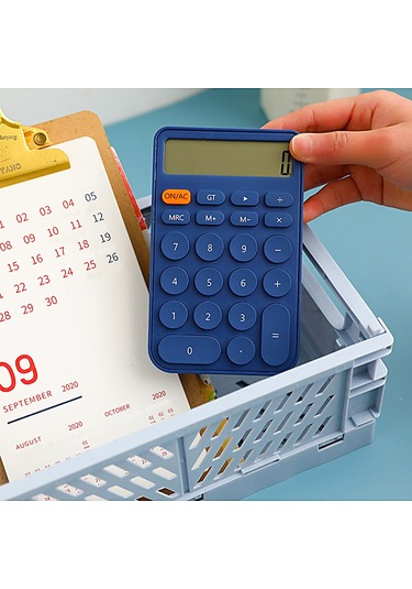 Aubyhe Küçük Mini Sarı Hesap Makinesi - 12 Bit Ekran, 2+ Yıl Pil Ömrü, Kaymaz Önlüğü, Otomatik Kapanma - Ofis & Öğrenci İçin Taşınabilir Sarı