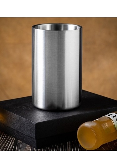 Wondernest Paslanmaz Çelik Şarap Kovası, Çift Bölmeli Buz Bar Ev & Şampanya Soğutucu