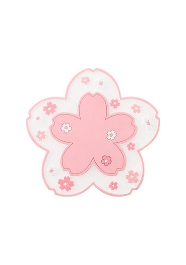 Pembe Pvc Çiçek Yalıtım Fincan Şekli Kaymaz Isı Kahve Paspasları Çay Altlığı S Pembe