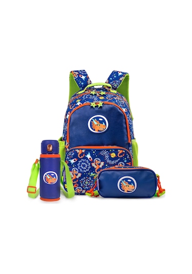 Milk & Moo Çocuk Sırt Çantası, Kalem Kutusu,Matarası 3'lü Set Ponix