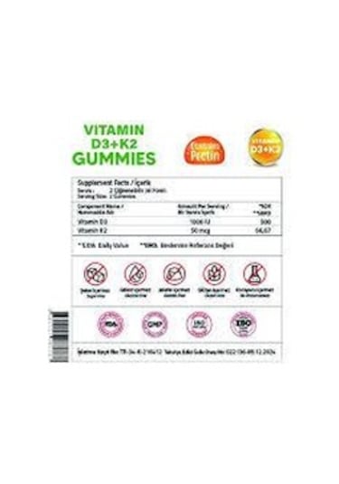 Validus Vitamin D3 1000 Iu K2 50 Mcg 60 Gummies
