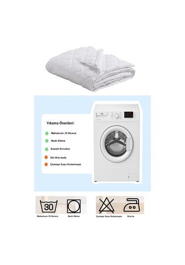 Divanev Kapitoneli Sıvı Geçirmez Alez 90x190 Cm Tek Kişilik Köşe Lastikli Beyaz