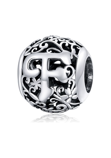 S925 Ayar Gümüş Mori Serisi İçi Boş Harfler Boncuk Dıy Bilezik Kolye Aksesuarları F Çok Renkli