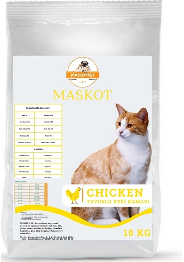 Maskot Tavuklu Yetişkin Kedi Maması 10 KG