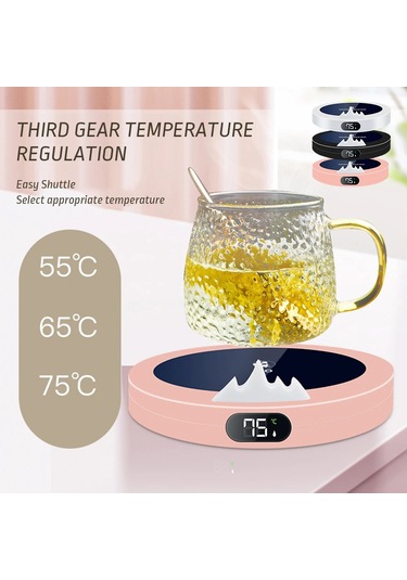 Kahve Kupa Isıtıcı Ped Bardak Isıtıcı Coaster Sabit Sıcaklık Isıtma Usb Pink Pembe