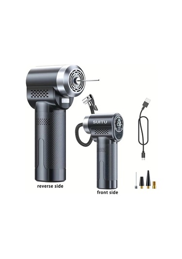 Primepickings Black Kablosuz Taşınabilir El Tipi Araç Lastik Şişirme Cihazı Bisiklet Motosiklet Elektrikli Bisiklet Ve Toplar İçin