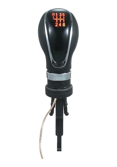 Samdoo Opel Astra İçin Led Işıklı 6 Vitesli Vites Topuzu - Siyah Kırmızı Işık Siyah