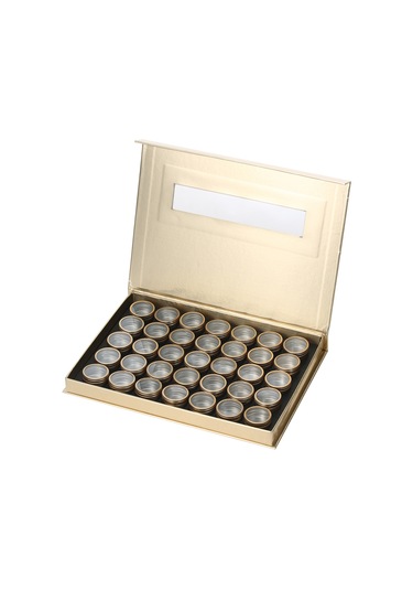 Hangfox Altın Alüminyum Manikür Taşlı Aksesuar Depolama Kutusu - 35 Parça Bölmeli, Su Geçirmez, Sağlam Ve Temizliği Kolay