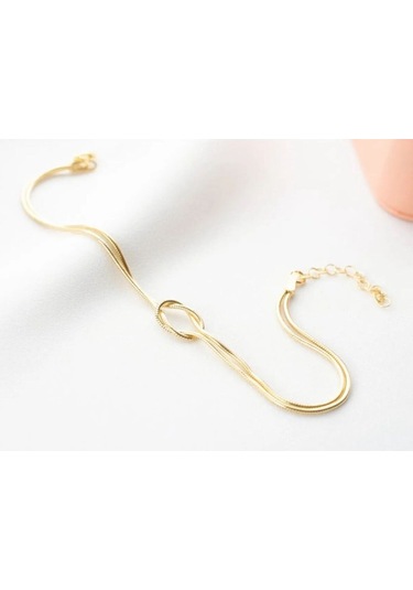 Çelik Düğüm Bileklik Sonsuz Sevgili-arkadaş Bilekliği Gold Gold