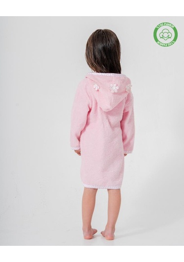 Çiçekli Bornoz Pembe Pembe