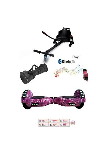 Elektrikli Kaykay Scooter Akıllı Denge Hoverboard + Hoverkart + Çanta Full Ledli Extrem Paket D13