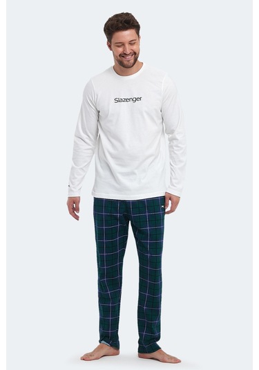 Slazenger Patrıck In Erkek Pamuklu Beyaz Pijama Beyaz