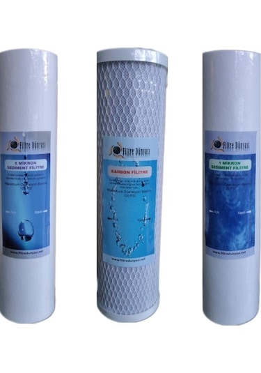 Filtre Dünyası Su Arıtma Filtresi Takım Eko 3Lü Set Arıtıcı Filtresi