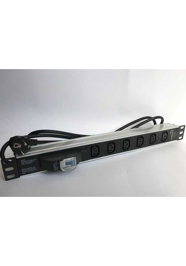 Uls Rack Kabinet Sigortalı 6X Power Soket Alüminyum Priz
