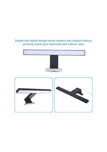 Lemestar Modern Led Aynalı Banyo Aydınlatması, 6w, 30cm, Abs Siyah Mat, Ip44 Koruma, 110-240v Siyah