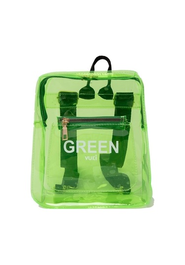 Renkli Şeffaf Mini Sırt Çantası Yeşil