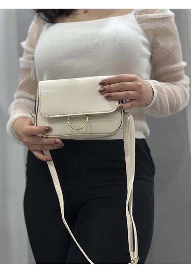 Biçomi Krem Cilt Mossi Çanta Krem