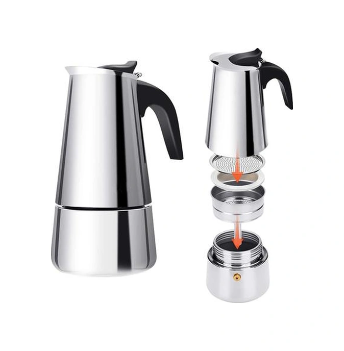 Paslanmaz Çelik Cezve Moka Pot Kahve Makinesi Mocha Espresso Latte Percolator Brewer Latte Kahve Araçları Kahve Tencere