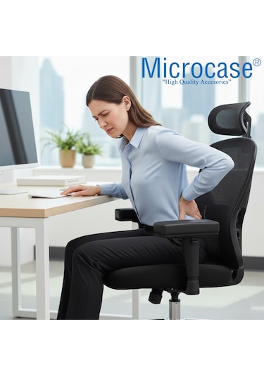 Microcase 3d Ortopedik Oto Araç Oyuncu Koltuk Kol Dayama Padi 2 Adet Al5401 Siyah