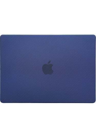 Arabulalaca Macbook Air 13 2020 A2179 Karbon Desenli Koruma Kılıf Mavi