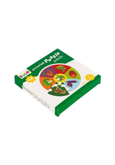 +2 Yaş Yuvarlak Puzzle Sebzeler (Eolo Yayınları)