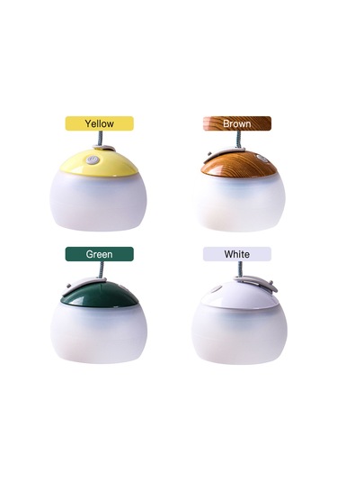 Yuntech01 Usb Şarjlı Dış Mekan Feneri, 2 Led Işık Seçeneği, 3600mah Pil, Gümüşlü Ahşap Desenli Kamp Çadır Lambası Çok Renkli