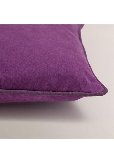 Efe Biye Detaylı Düz Kırlent Kılıfı Mor
