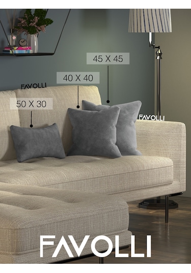 Br Favolli Kadife Dokulu Metalik Gümüş Kırlent Kılıfı Dream Serisi Punch Için Uygun Gizli Fermuar Metalik Gümüş