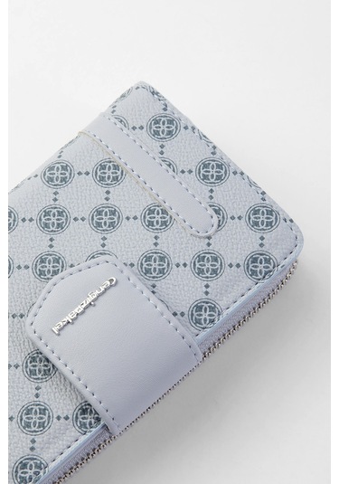 Cengiz Pakel Monogram Kadın Orta Boy Cüzdan 65256Mp Buz Mavi- Buz Mavi