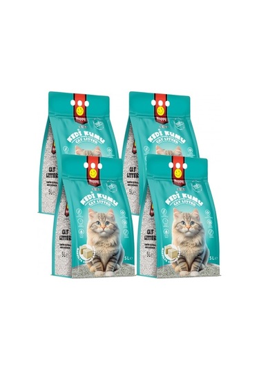 Happy Topaklanan Bentonit Marsilya Sabunlu Kedi Kumu 4 x 5 L