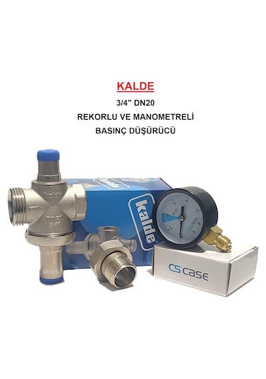 3/4" Dn20 Rekorlu Su Basınç Düşürücü + Case Manometre