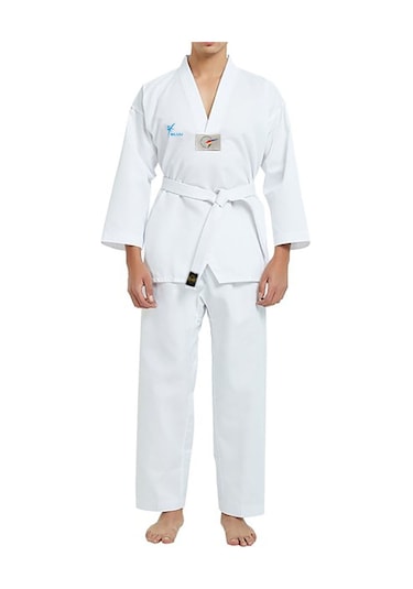 Acemi Beyaz Yaka Taekwondo Elbisesi Tekvando Elbisesi Dobok Beyaz