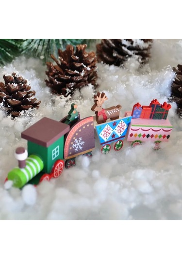 Yılbaşı Ahşap Süslü Tren 2 3+
