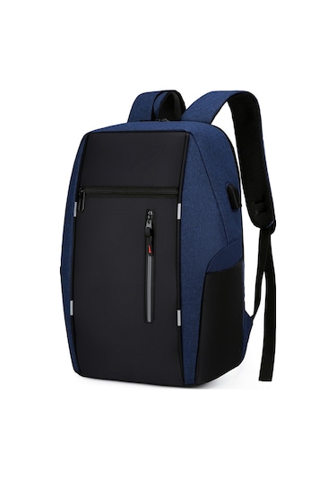 Lemestar Erkek İş Çantası 15.6" Laptop Taşıyıcı Usb Şarj Portlu Anti-calıntı Oxford Kumaş Çift Omuzlu Sırt Çantası Büyük Kapasite Mavi MAVİ