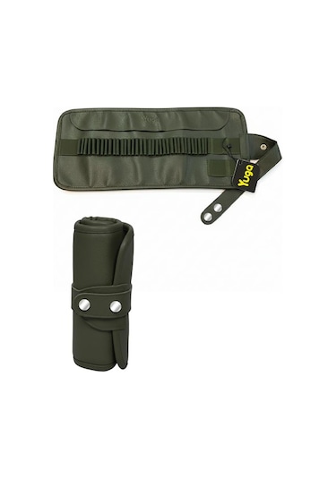 Yuga Suni Deri 36 Gözlü Rulo Kalemlik Yeşil Yeşil