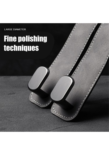 Gajeena Araba Arka Koltuk Çift Metal Kanca - Pu Deri + Çinko Alyuminyum, 44 Lbs Yük Taşıma, Telefon Tutucu İçin Uygun, Gri, Tekli Paket