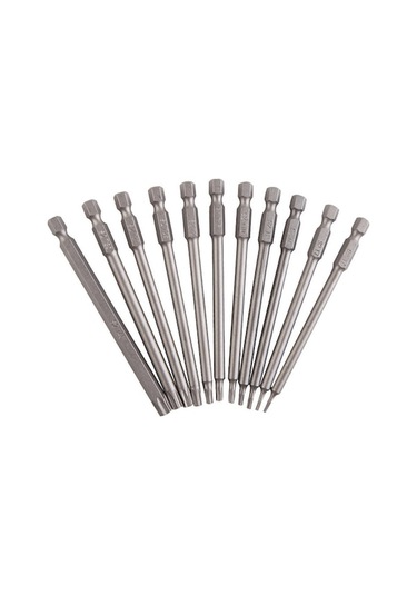 Novahub Tornavida 11 Adet Torx Başlı Tornavida Ucu Seti 6.35mm Altıgen Şaft 100mm Uzun M - Kullanışlı Torx Uçlu Tornavida Seti