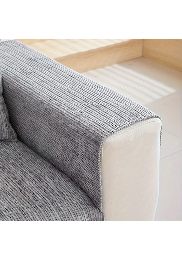 Gri Düz Renk Şönil Kanepe Havlusu Kalın Evrensel Kesit Kanepe Örtüsü Modern Mobilya Toz Geçirmez Kapak L Şeklinde Kanepe Kapakları 70x120cm