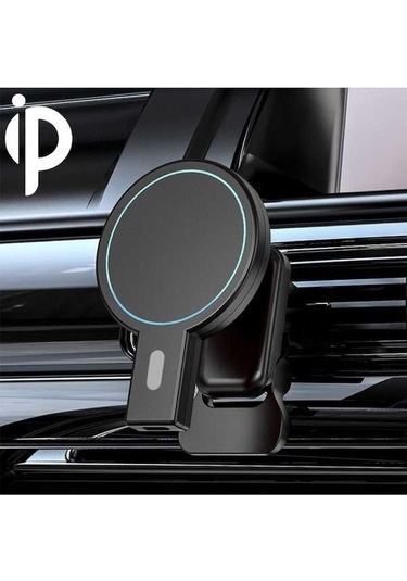 Wondernest K07 15w Maks. Çıkışlı Manyetik Araç Hava Çıkış Braketli Kablosuz Şarj Cihazı Siyah Siyah