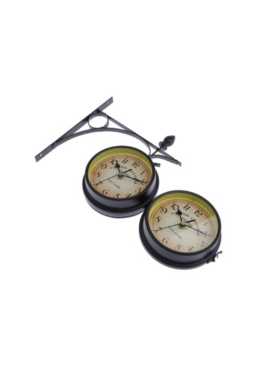 Suntek Yaratıcı Kapalı Açık Asma Braketi Çift Taraflı Duvar Saati Siyah