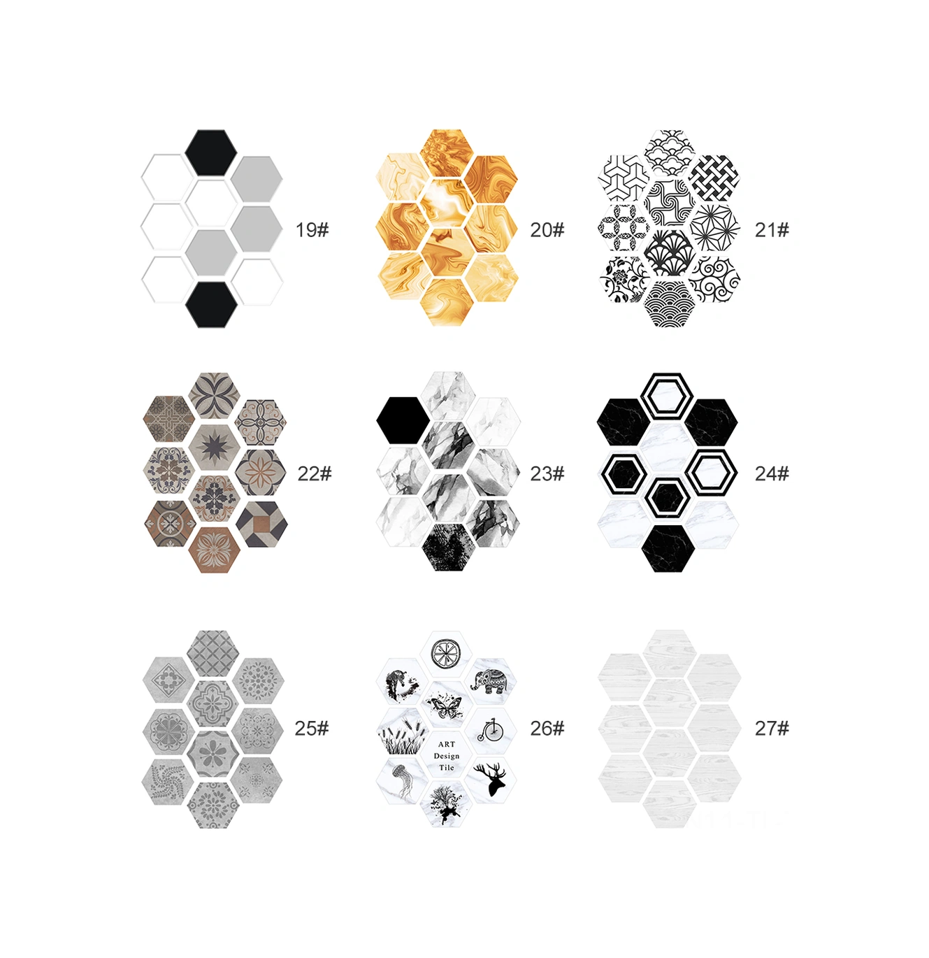 Hombey Pvc Zemin Sticker 10 Adet, 20x23 Cm, 27 Desen Seçeneği, Kolay Yapıştır & Çıkar, Duvar/zemin/tahta Uygulanabilir, Ev Dekorasyonu Yeni Look Diğer