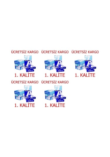 Double A Fotokopi Kağıdı A4 80 Gr 5 Koli 25 Paket 12500 Adet