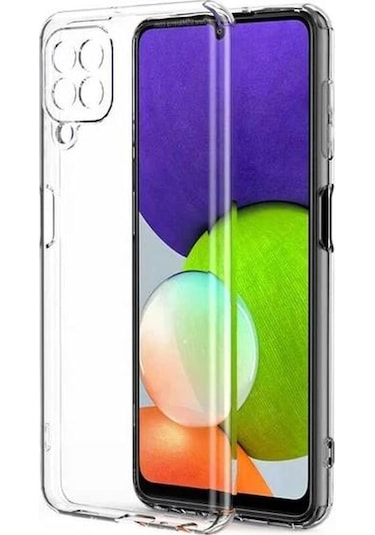 Logis Samsung Galaxy Uyumlu A22 Kılıf Süper Silikon Şeffaf Şeffaf