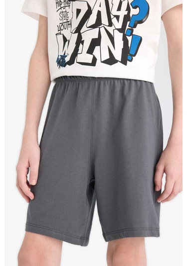 DeFacto Erkek Çocuk 2'li Takım Baskılı Kısa Kollu Tişört Şort E8827A825SMWT32